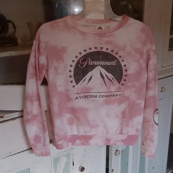 Paramount Viacom Tops - GUC- Viacom Paramount pink white black light fleece sweatshirt size XS